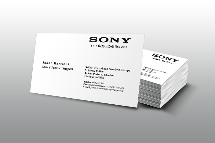 Grafický návrh vizitek Sony